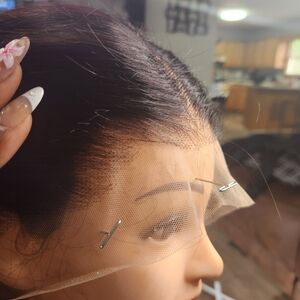 8 Inch Invisiknots 100% Human Hair Natural Black Lace Front Wig